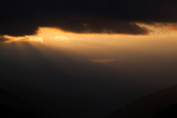 sunrise in the mountains