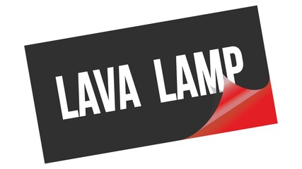 LAVA  LAMP text on black red sticker stamp.