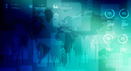 2d rendering Stock market online business concept. business Graph 