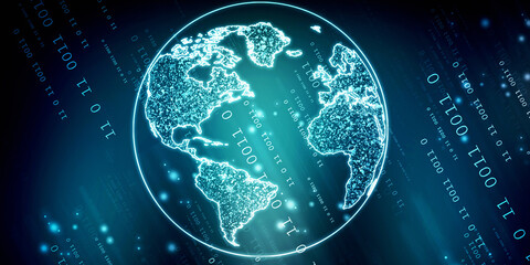 2d illustration world map abstract background
