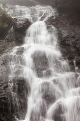 Fototapeta na wymiar Waterfall outdoors in Black and White