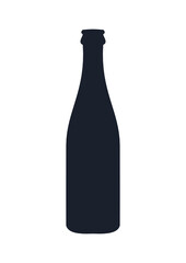 Beer bottle icon. (Beer bottle vector silhouette) 