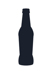 Beer bottle icon. (Beer bottle vector silhouette) 