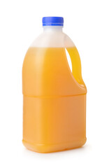 Plastic bottle of orange juice