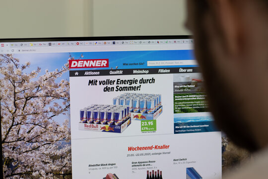 New York, USA - 1 May 2021: Denner company website on screen, Illustrative Editorial.