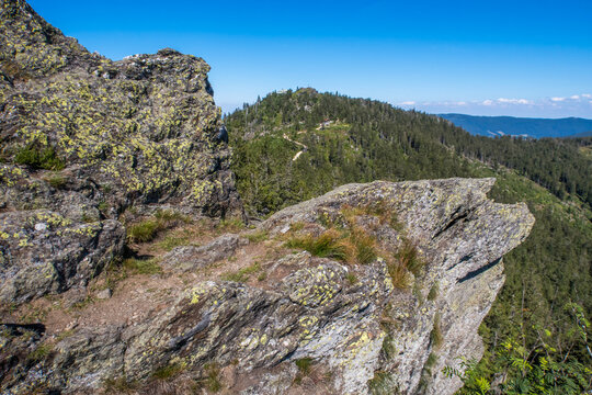 landscape in the mountains, peak with rock - Germany, Nationalpark Bayerischer Wald