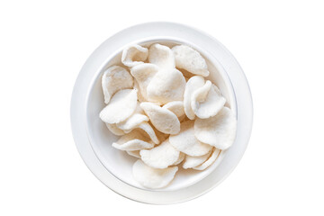 rice chips snack tapioca meal copy space food background rustic. top view diet vegan or vegetarian food