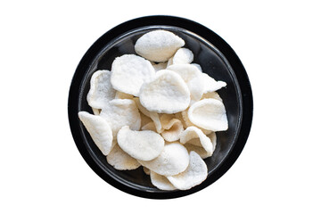 rice chips snack tapioca meal copy space food background rustic. top view diet vegan or vegetarian food