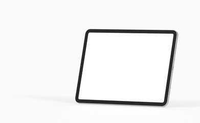 Photo 3D brandless tablet with empty screen isolated ipad