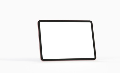 Photo 3D brandless tablet with empty screen isolated ipad