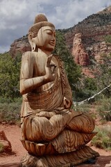 A view of the 36 foot Amitabha Stupa and the smaller Tara Stupa for prayer, meditation, healing,...