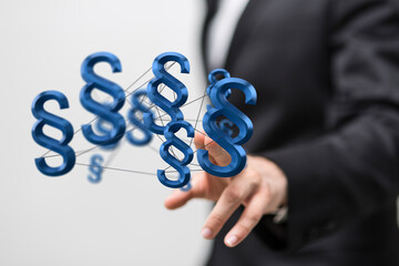Symbol of Law and Justice - Paragraph / section sign - 3D Rendering