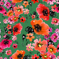  Floral pattern poppies