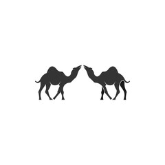 Camel logo icon flat design vector template
