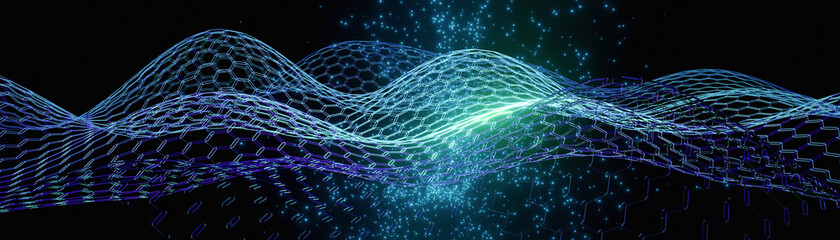 パーティクル　テクノロジー　テンプレ素材　ワイヤーフレーム