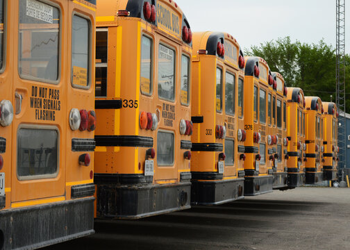 Parked School Buses