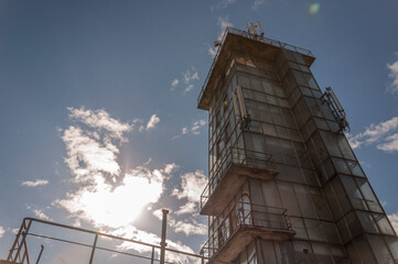 Old abandoned athletics stadium in the center of Warsaw
