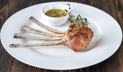 Portion of rack of lamb