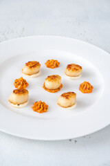 Portion of fried scallops