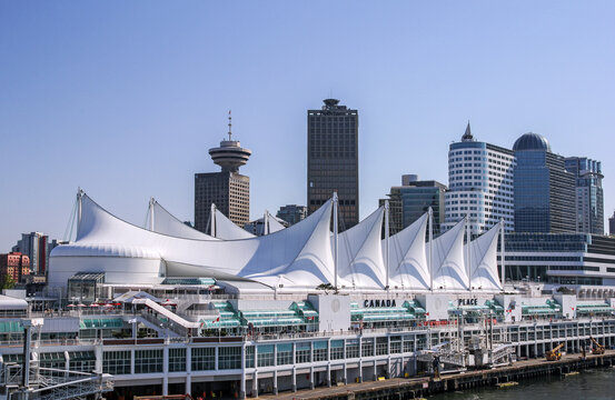 Vancouver, Canada - May 28.2015: Canada Place Harbor for main cruise ship terminal, it was built in 1927.