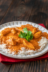 Bowl of Thai red chicken curry