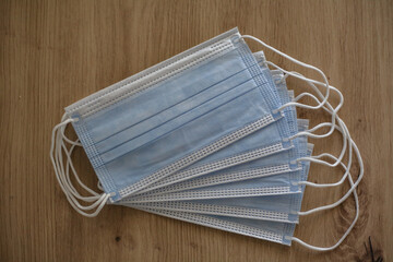 Masken, Corona, COVID-19, Einwegmasken, Mundnasenschutz, FFP2, Lockdown, Gesundheit, gesund, blau, Einweg, Welle