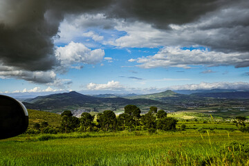 clouds over the field