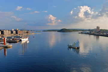Fototapeta premium Sea bay in Oslo city center, Norway