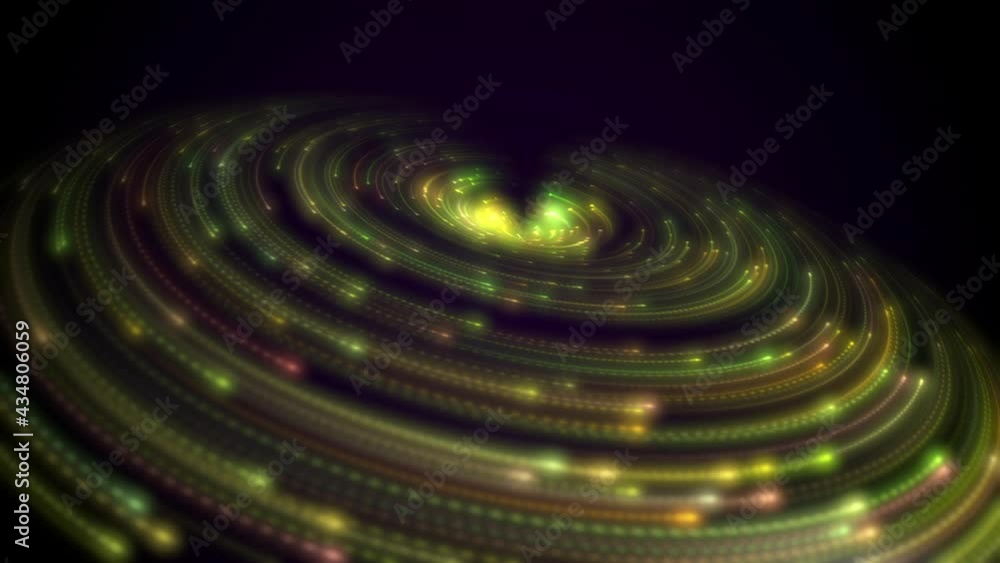 Aufkleber light effect as abstract looped background with light trails, stream of multicolor neon lines in spa
