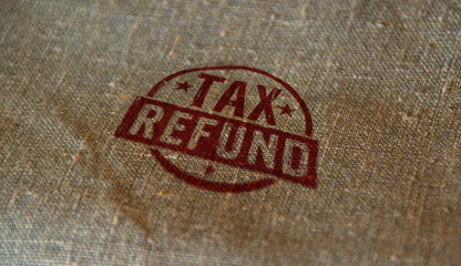 Fototapeta na wymiar Tax refund stamp and stamping