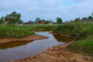 Landscape view of the mineral water stream