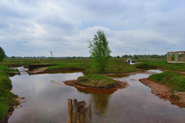 Landscape view of the mineral water stream