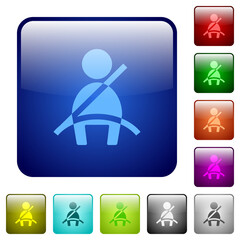 Car seat belt warning indicator color square buttons