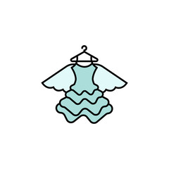 dress angel line colored icon. Signs and symbols can be used for web, logo, mobile app, UI, UX