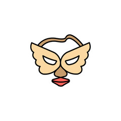 mask angel line colored icon. Signs and symbols can be used for web, logo, mobile app, UI, UX