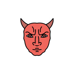 Fototapeta na wymiar devil mask line colored icon. Signs and symbols can be used for web, logo, mobile app, UI, UX