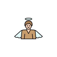 boy illustration line colored icon. Signs and symbols can be used for web, logo, mobile app, UI, UX