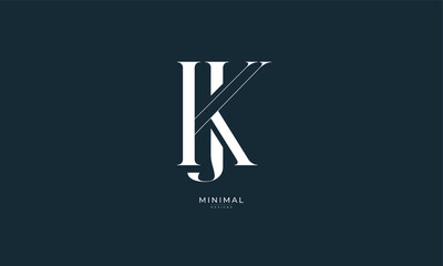 Alphabet letter icon logo KJ