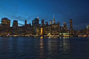 Manhattan Skyline at dusk.