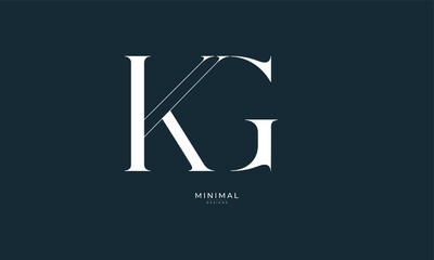 Alphabet letter icon logo KG - obrazy, fototapety, plakaty