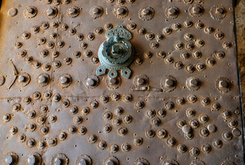 Background from iron door .Deyrulzafaran Monastery in Mardin, Turkey