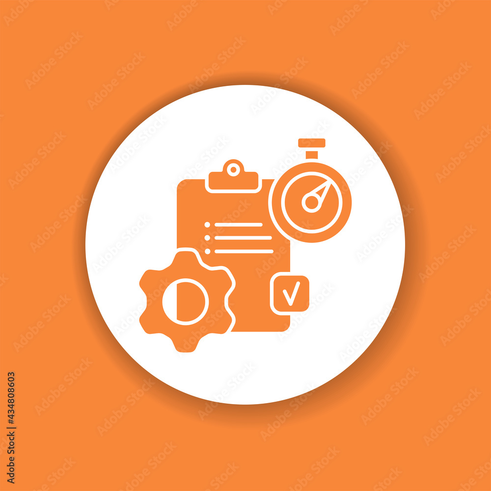 Poster workflow control glyph color icon. event management.