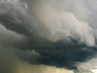 Fototapeta na wymiar Ominous heaven, dark storm clouds