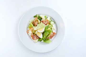 salad with cucumber and egg