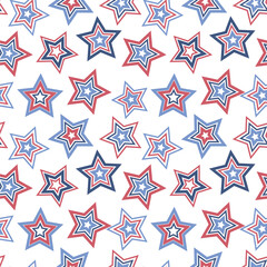 Fototapeta premium Stars seamless pattern. Design for fabric, wrapping paper, background, wallpaper. Vector.