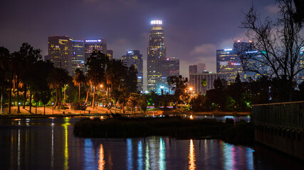 Fototapeta na wymiar Los Angeles skyline from Echo Park