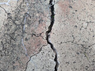 Obraz premium cracked in half an old concrete slab