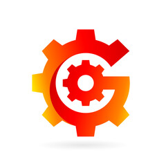 gear letter g logo vector
