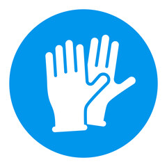 Medical protective rubber gloves vector glyph icon