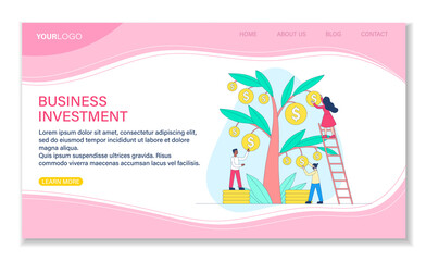 Male and female characters are investing money in business together